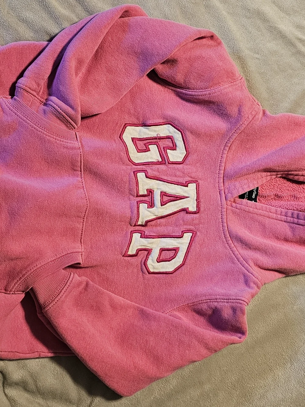 GAP Pink Pullover Hoodie with White Lettering